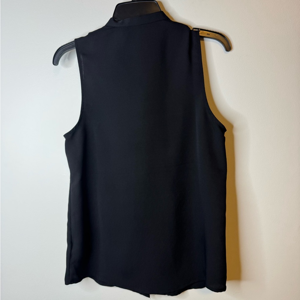 Express Black Sleeveless Button Front Blouse - image 2